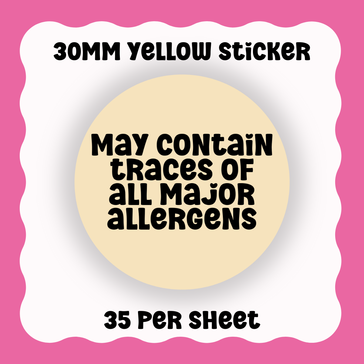 May Contain Traces Disclaimer Stickers - Text only