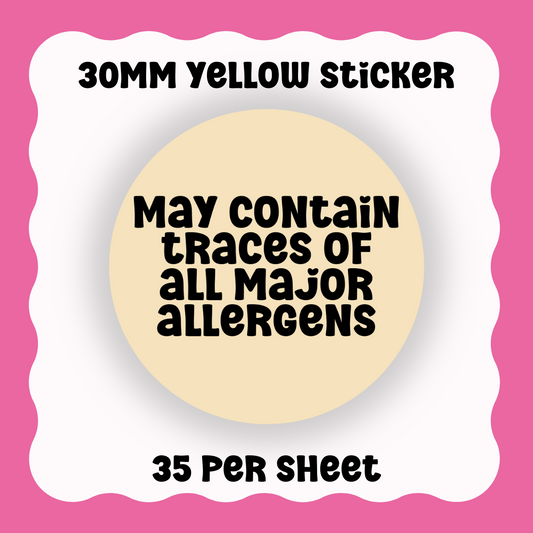 May Contain Traces Food Warning Stickers