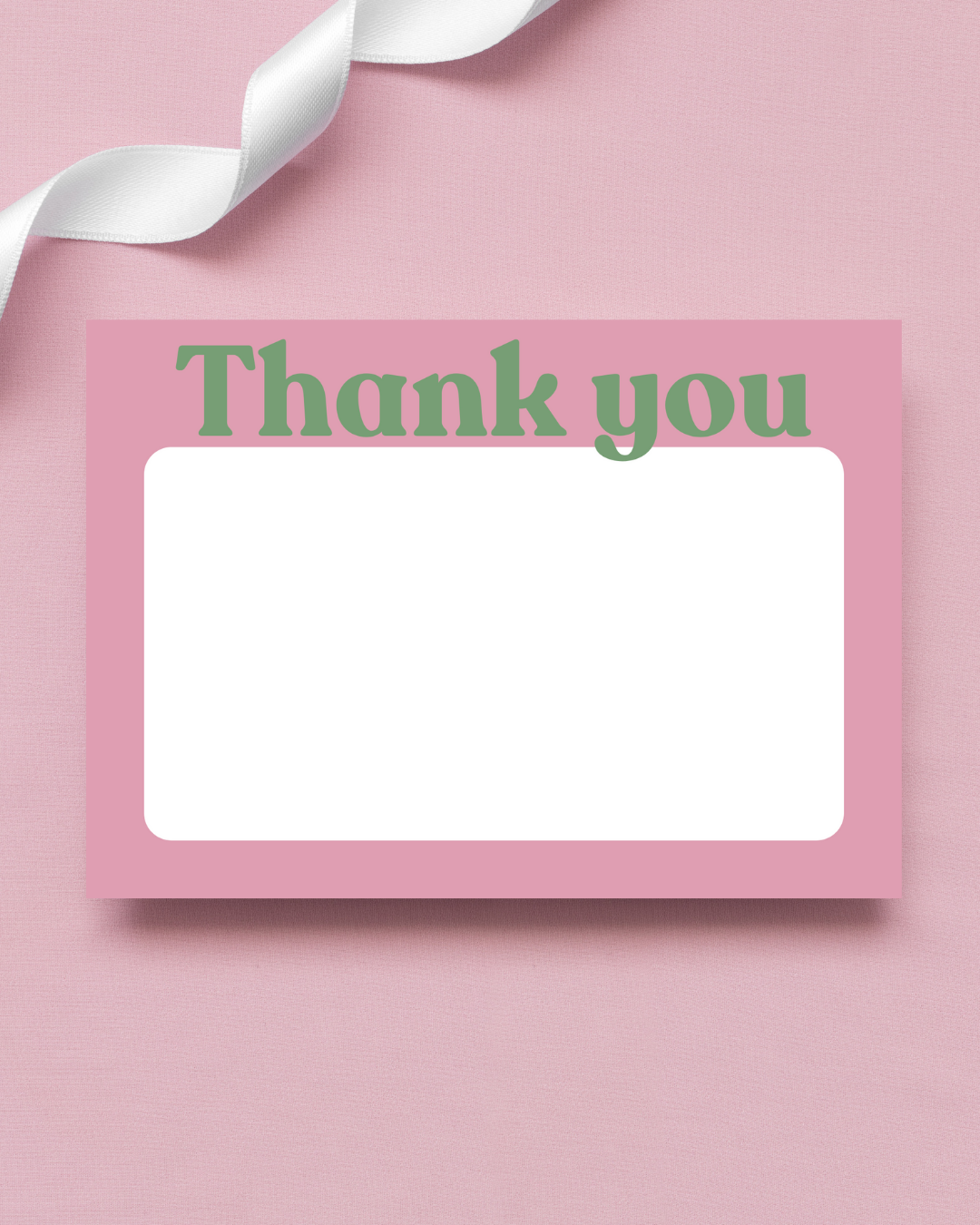 Green & Dusky Pink Thank You Cards A6