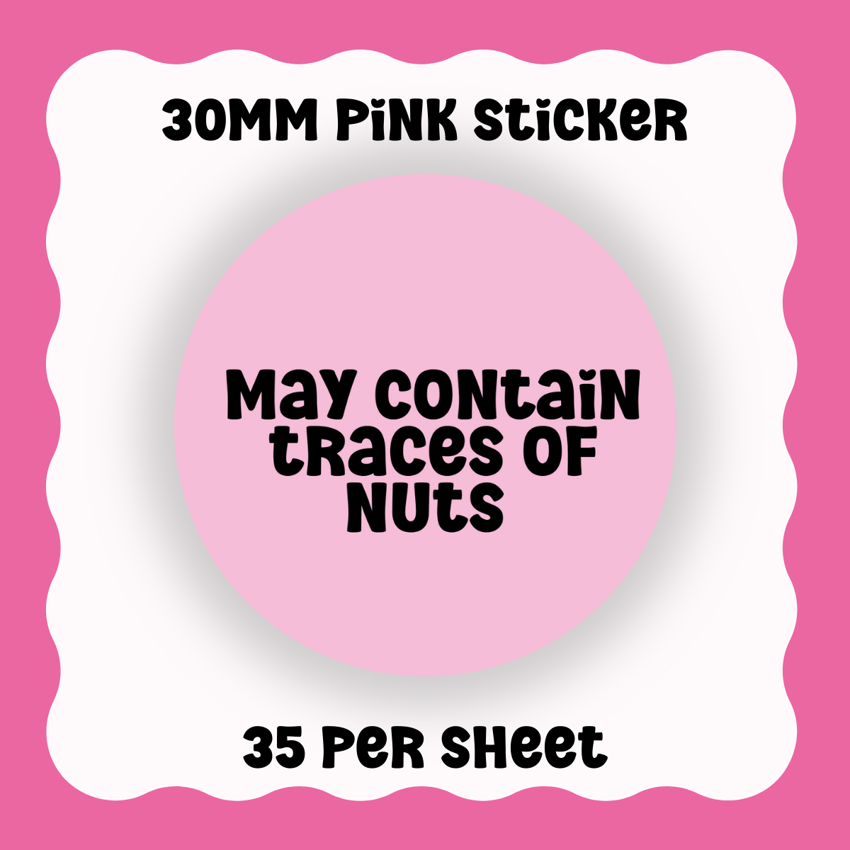 Nuts Disclaimer Stickers - Text only