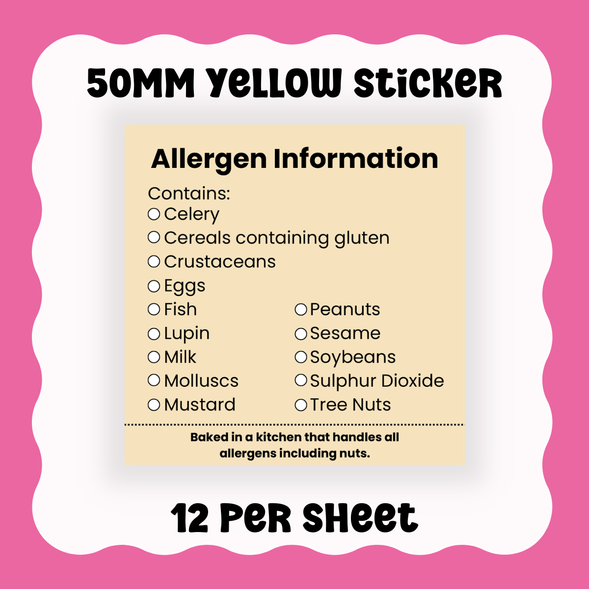 50mm Allergen Stickers