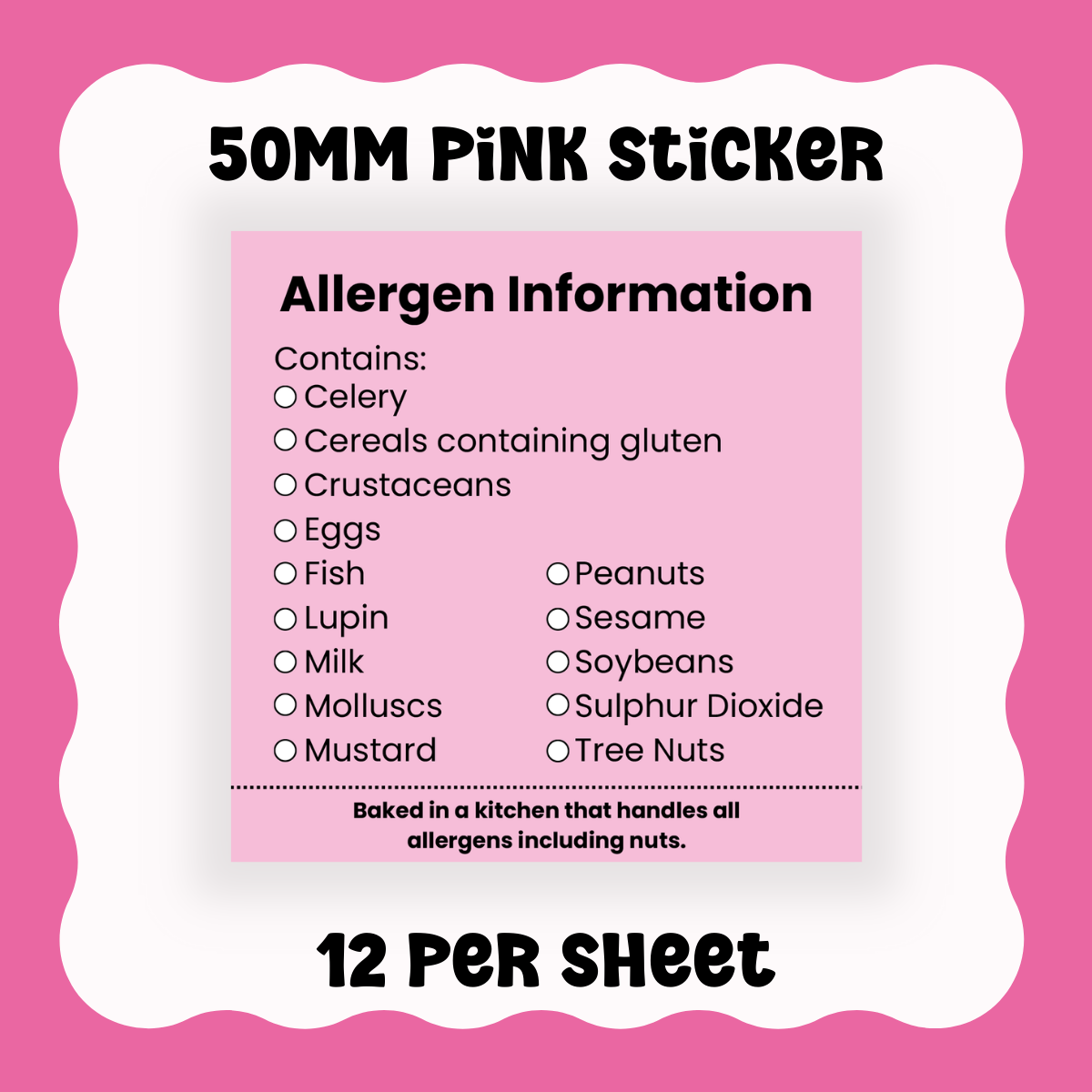 50mm Allergen Stickers