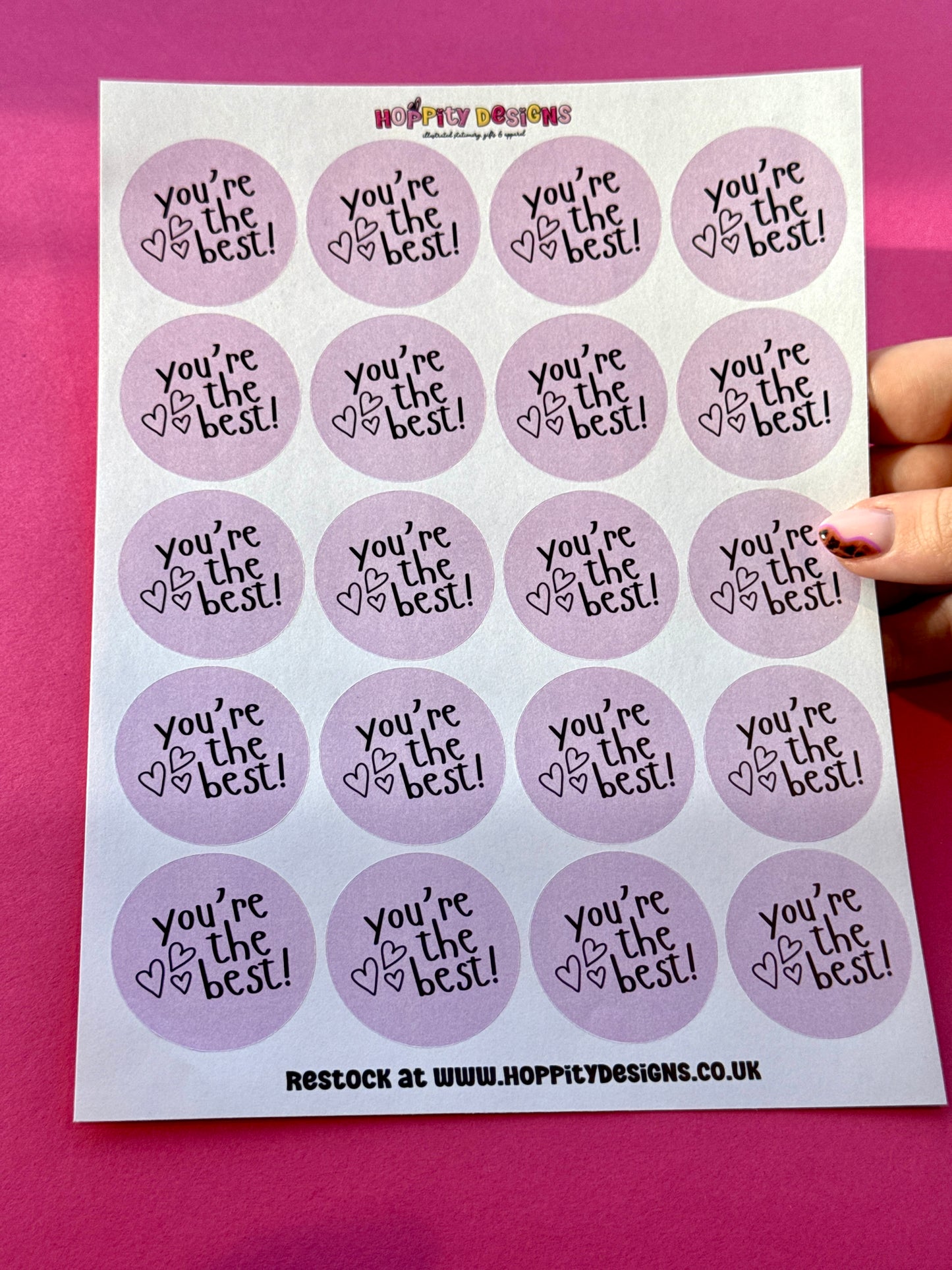 You're the Best Parcel Stickers