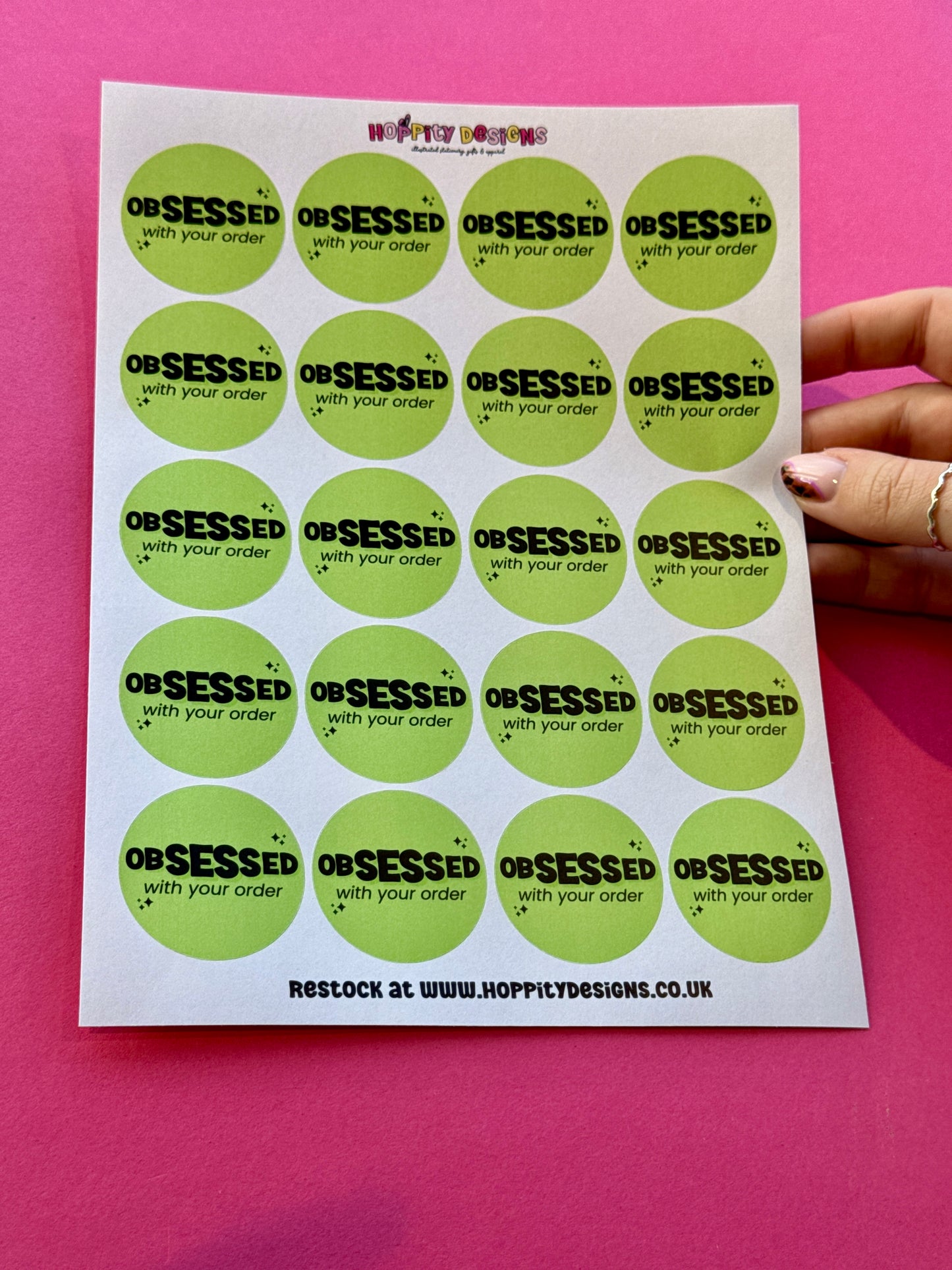 Obsessed With Your Order Stickers