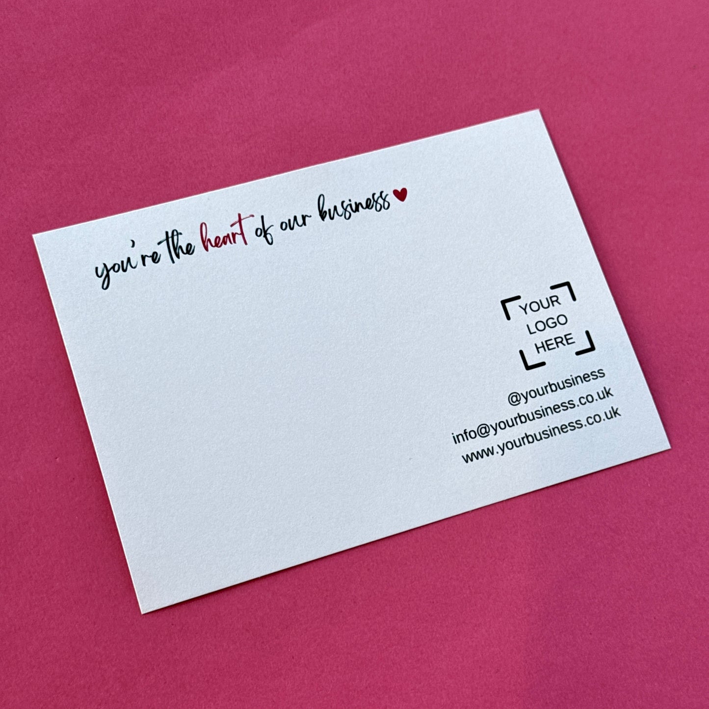 You're the Heart of Our Business Thank You Cards