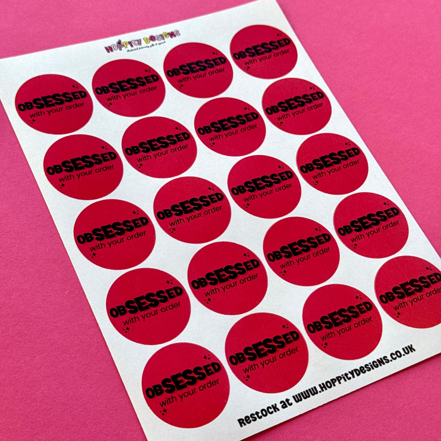 Obsessed With Your Order Stickers