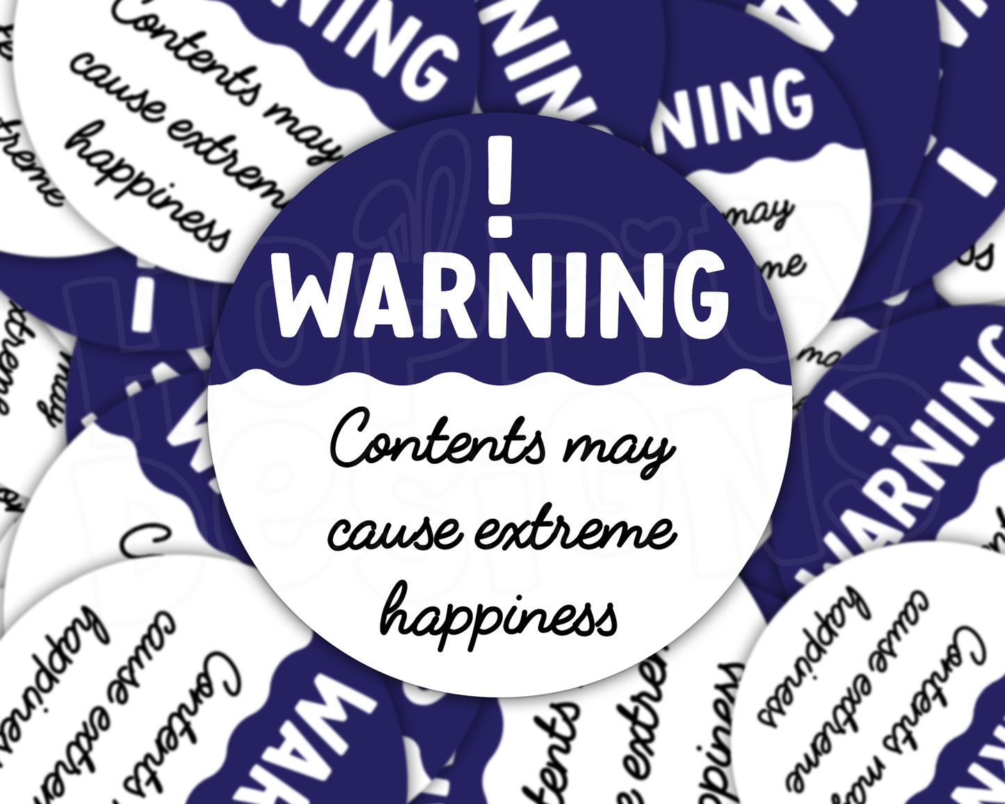 Navy Warning - Contents May Cause Extreme Happiness Parcel Stickers