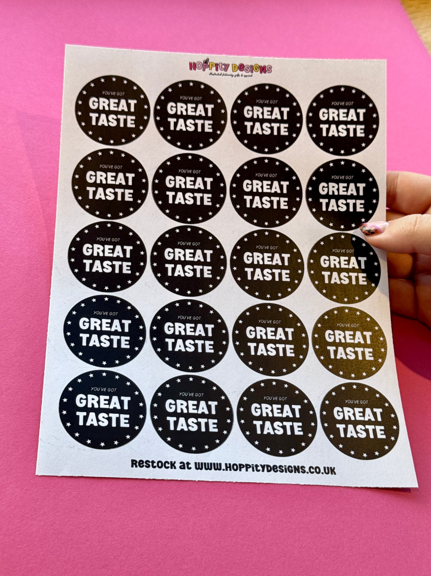 You've Got Great Taste Stickers