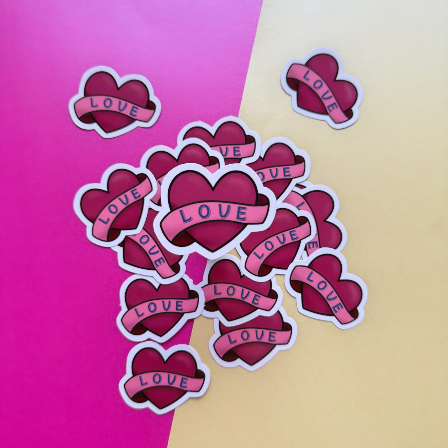 Love Heart Die Cut Sticker