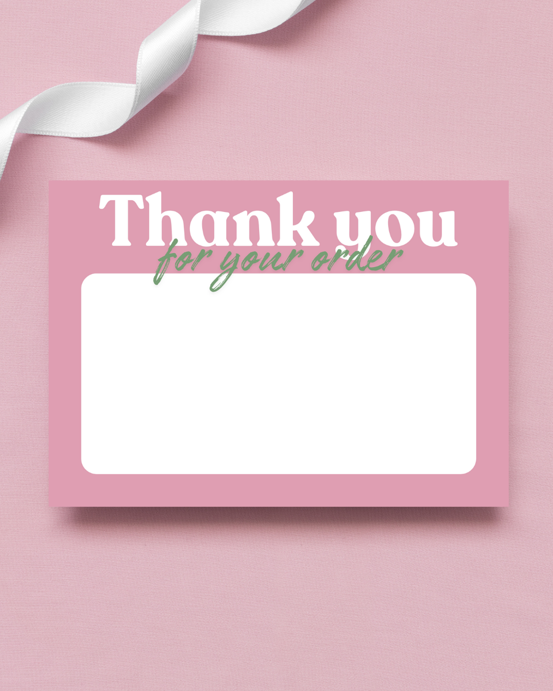 Green & Dusky Pink Thank You Cards A6