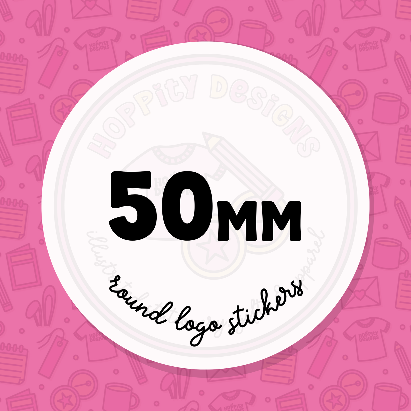 50mm Round GLOSSY Logo Stickers