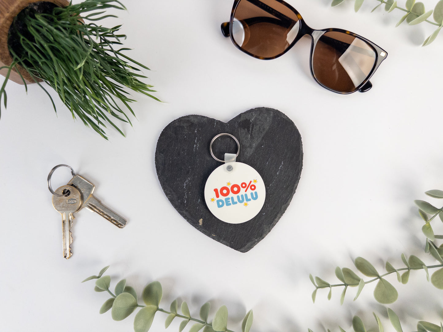100% Delulu Keyring