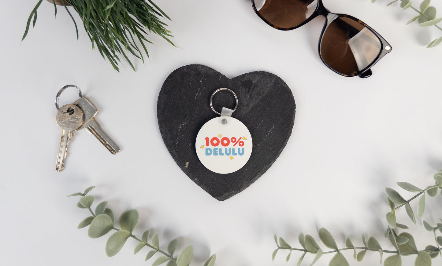 100% Delulu Keyring