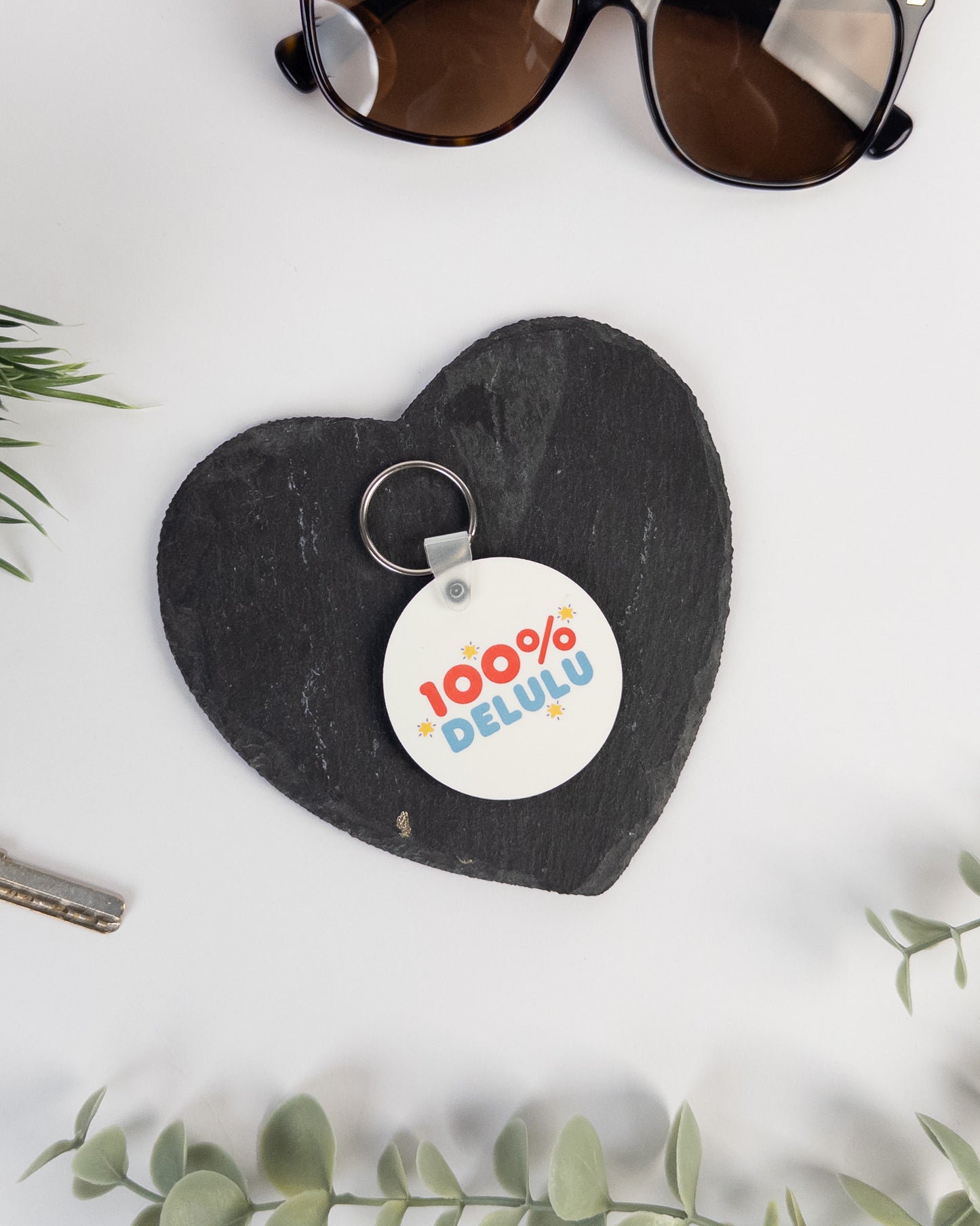 100% Delulu Keyring