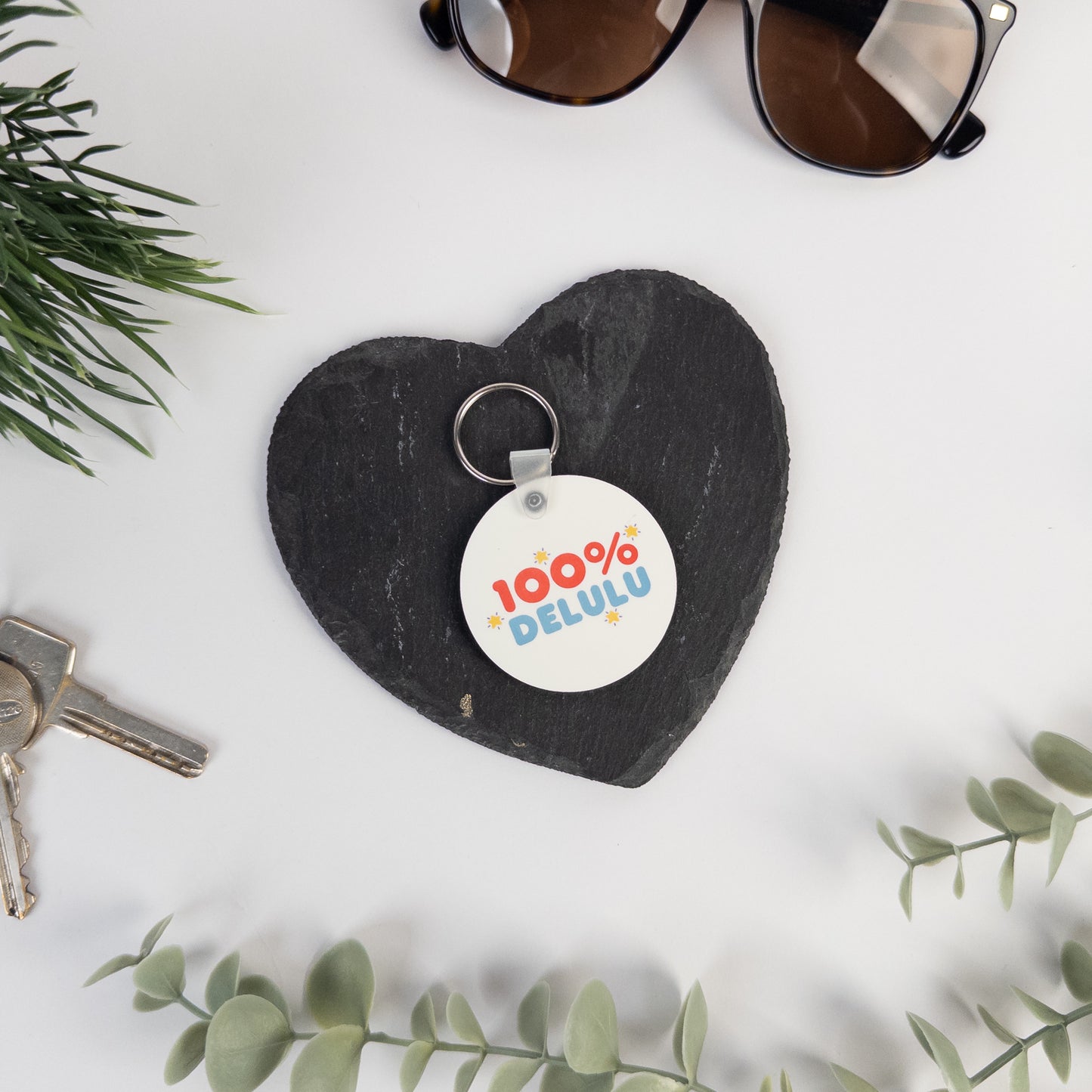 100% Delulu Keyring