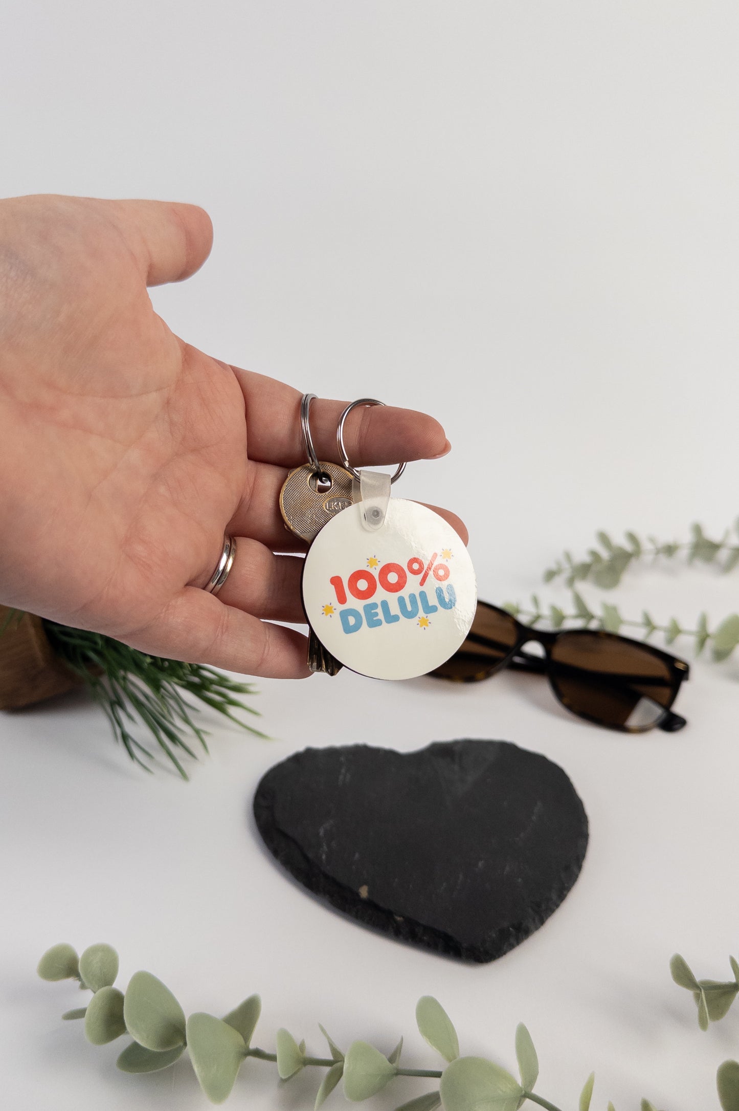 100% Delulu Keyring