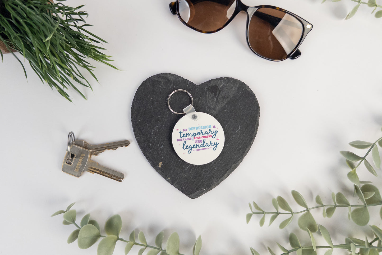 Depression is Temporary Keyring