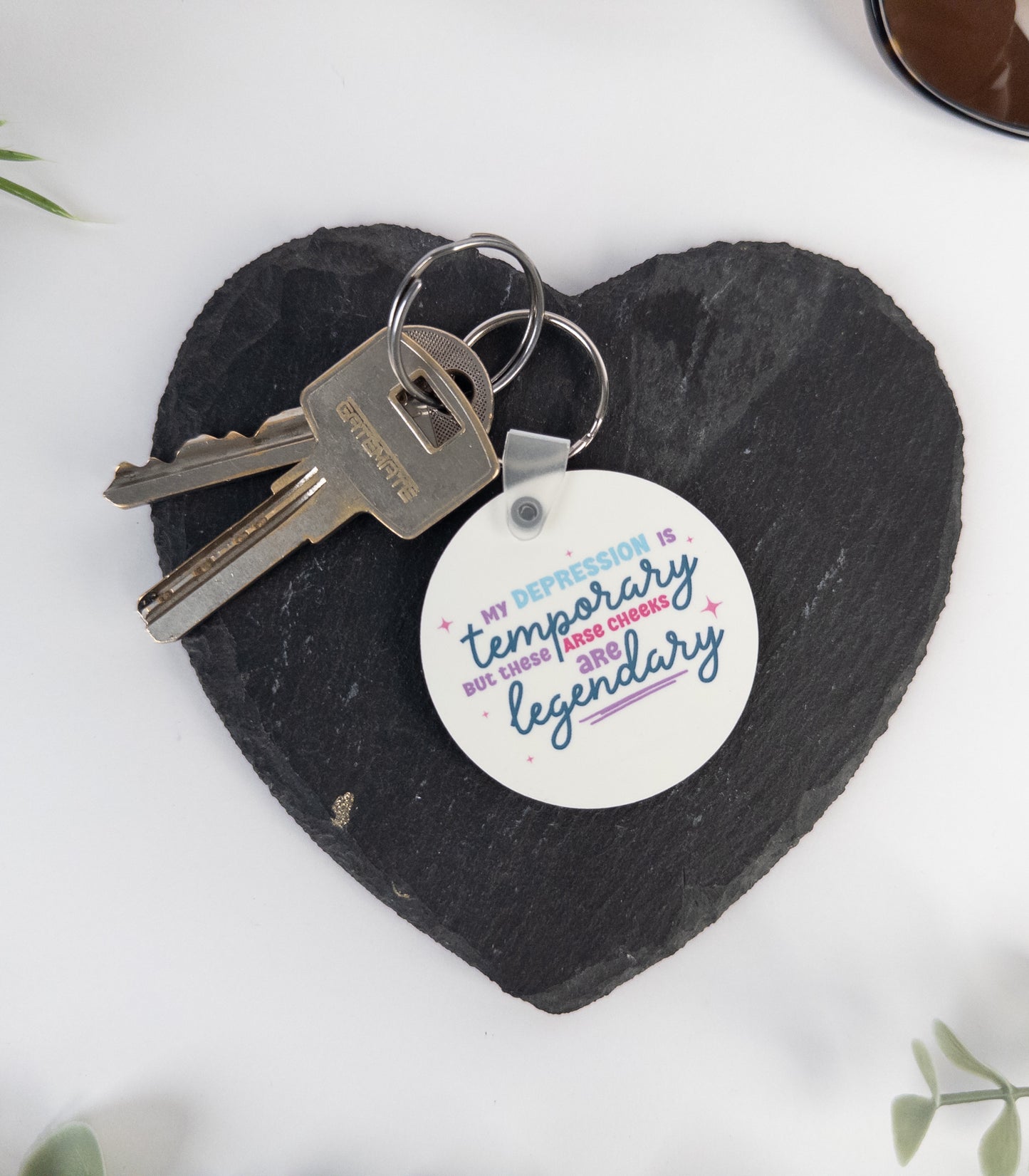 Depression is Temporary Keyring