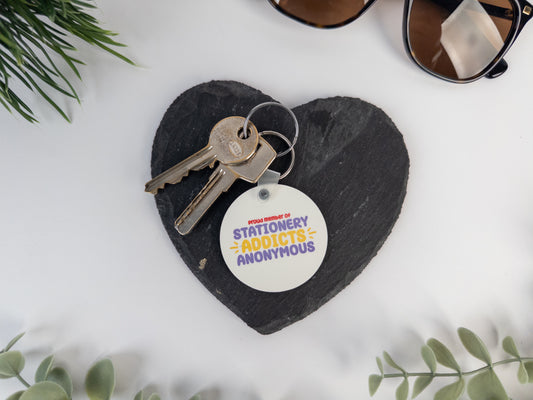 Stationery Addicts Anonymous Keyring