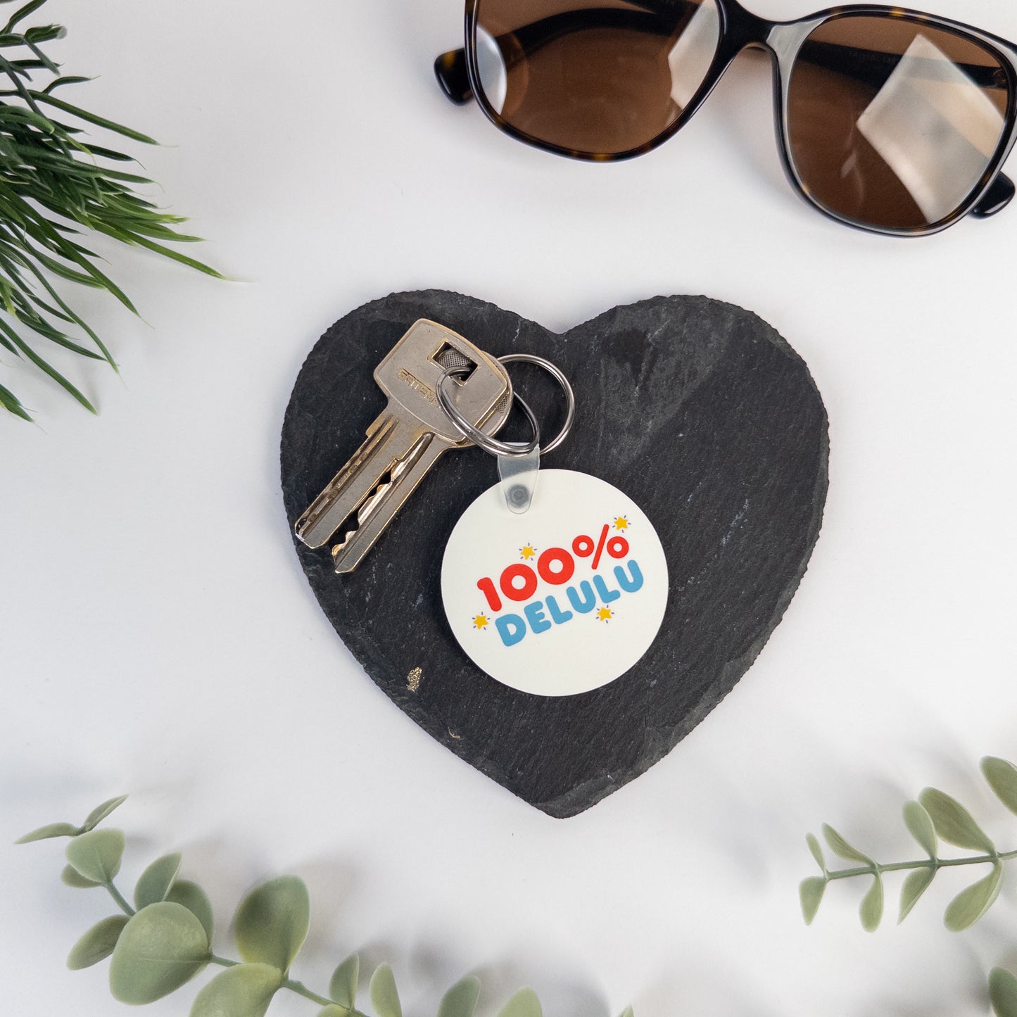 100% Delulu Keyring