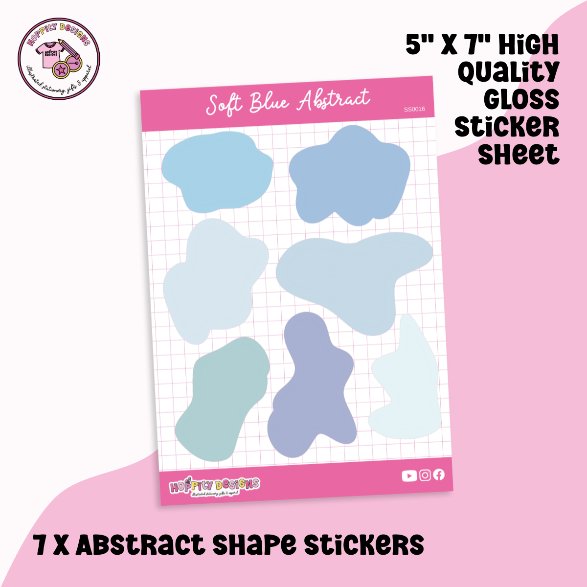 Soft Blue Abstract Planner Stickers - SS0016