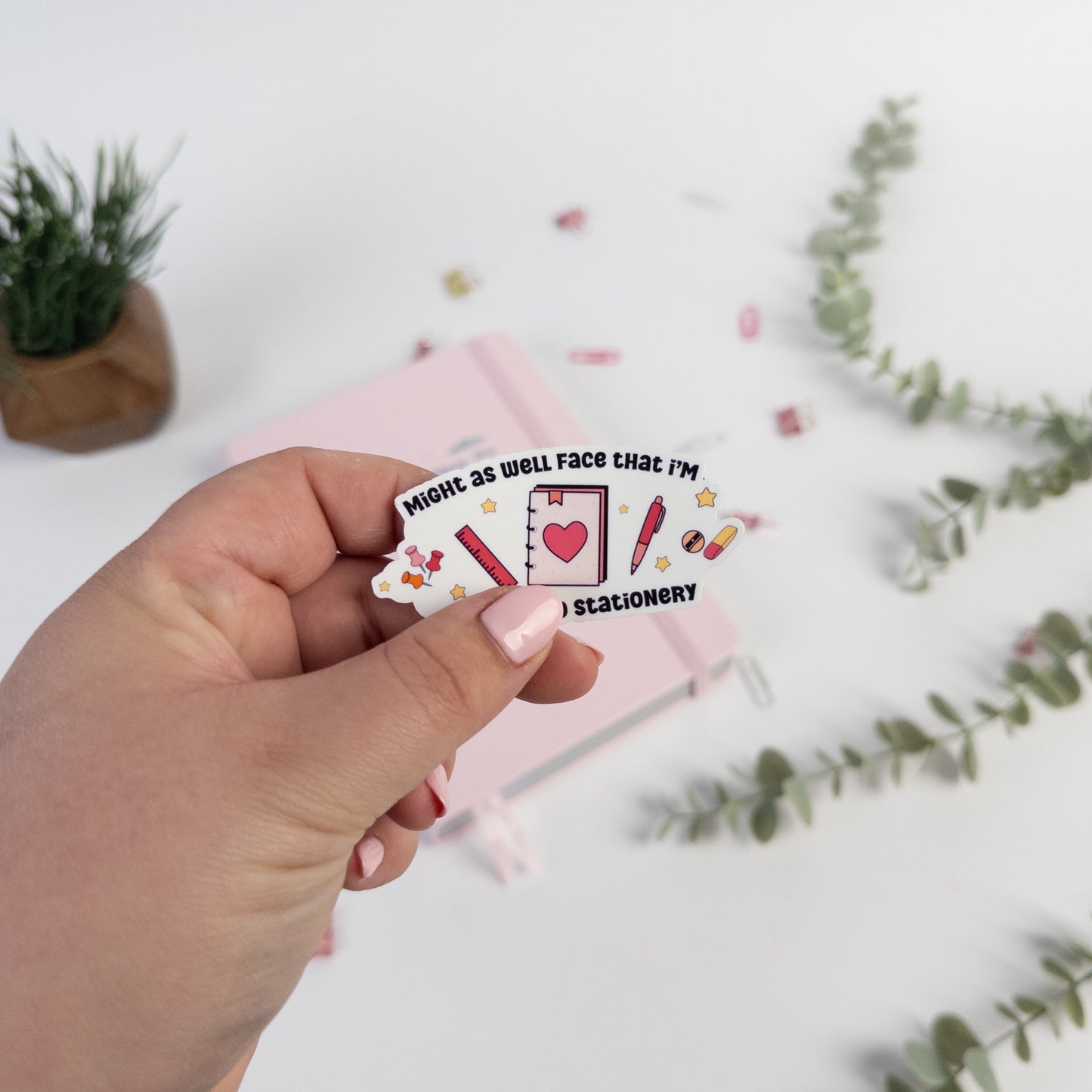 Addicted to Stationery Die Cut Sticker