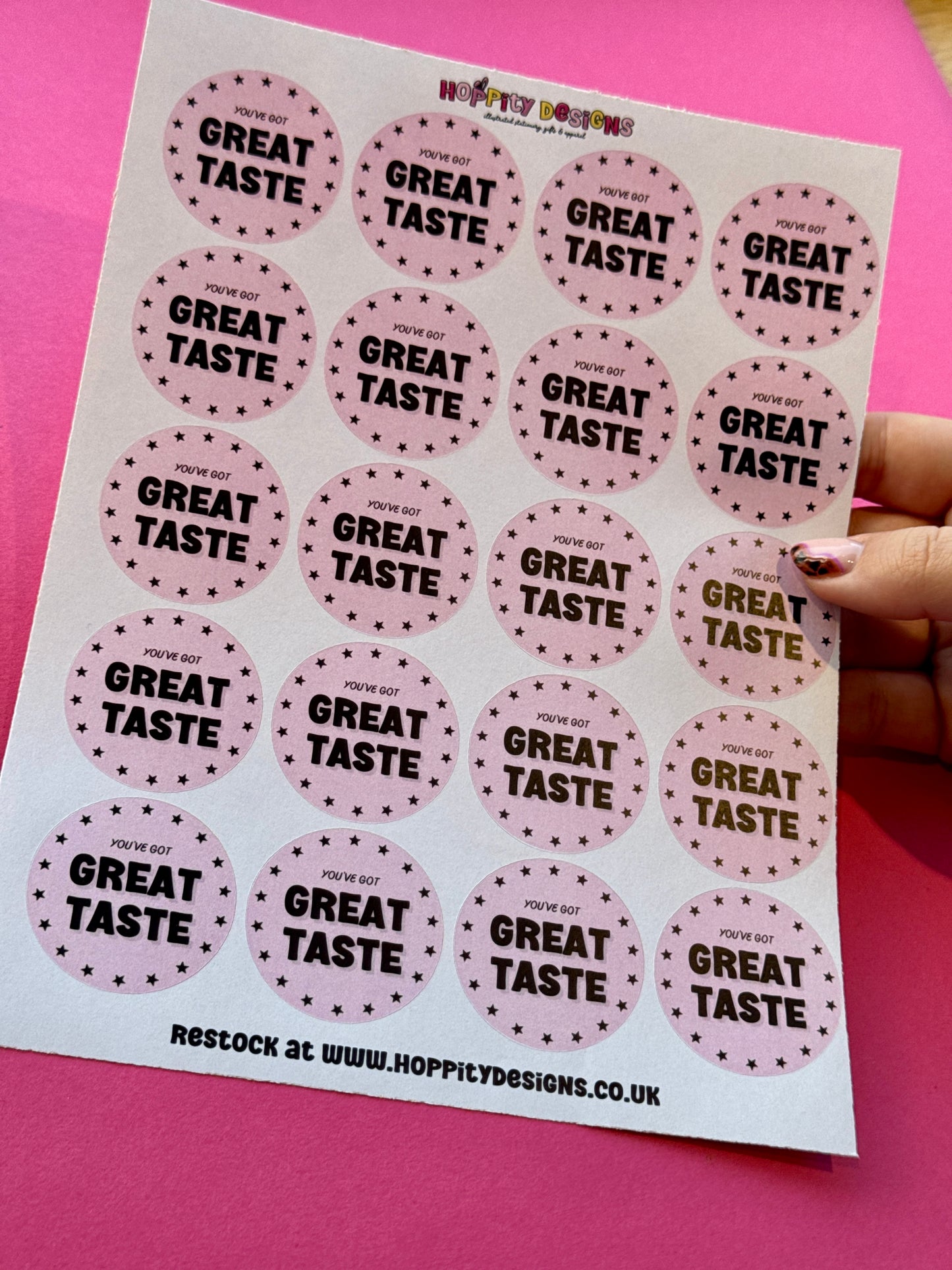 You've Got Great Taste Stickers