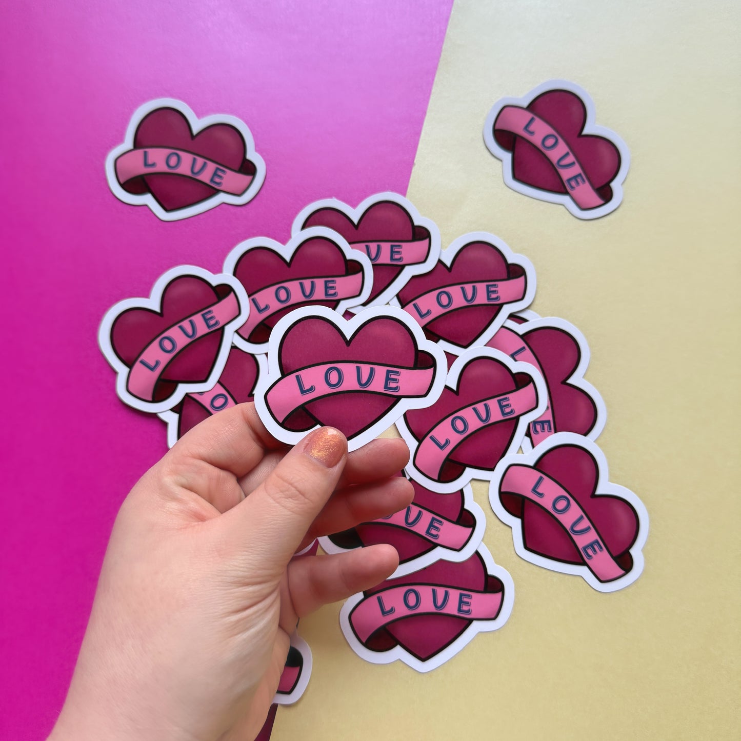 Love Heart Die Cut Sticker