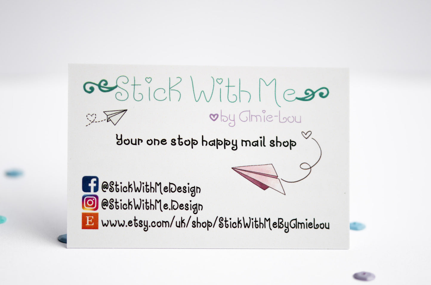 Mini Recycled White Business Cards