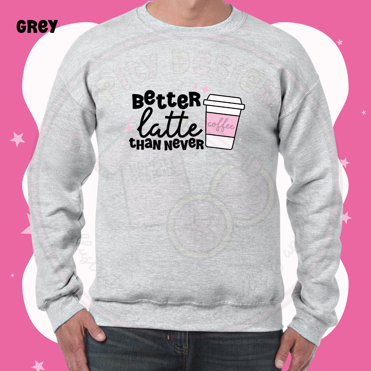 Better Latte Than Never Embroidered Sweatshirt