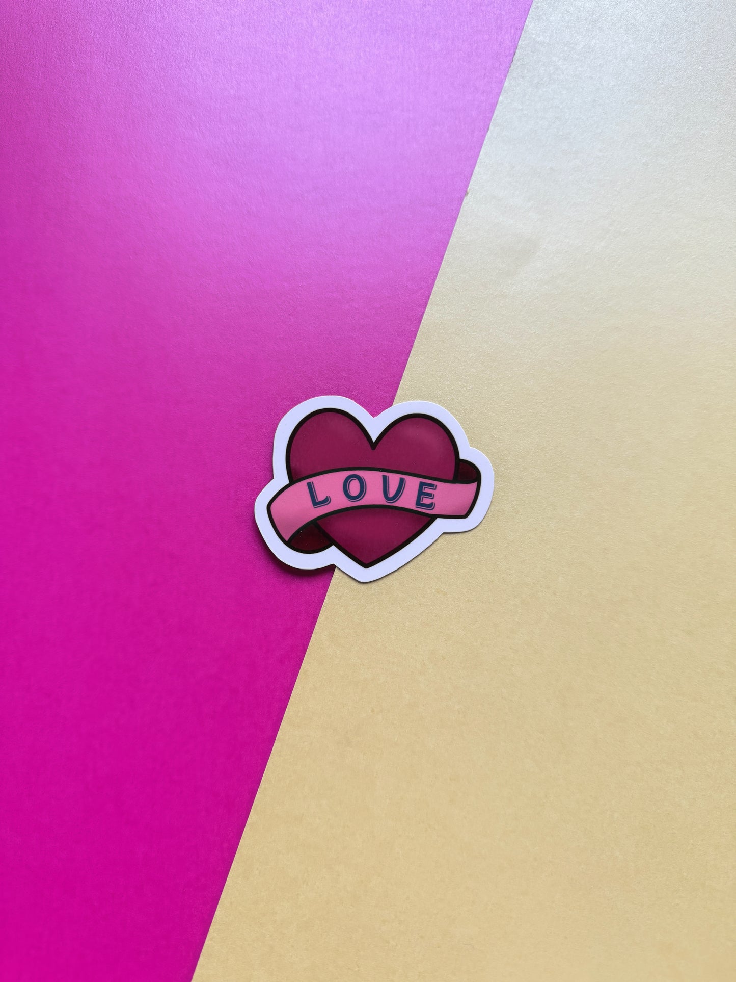 Love Heart Die Cut Sticker