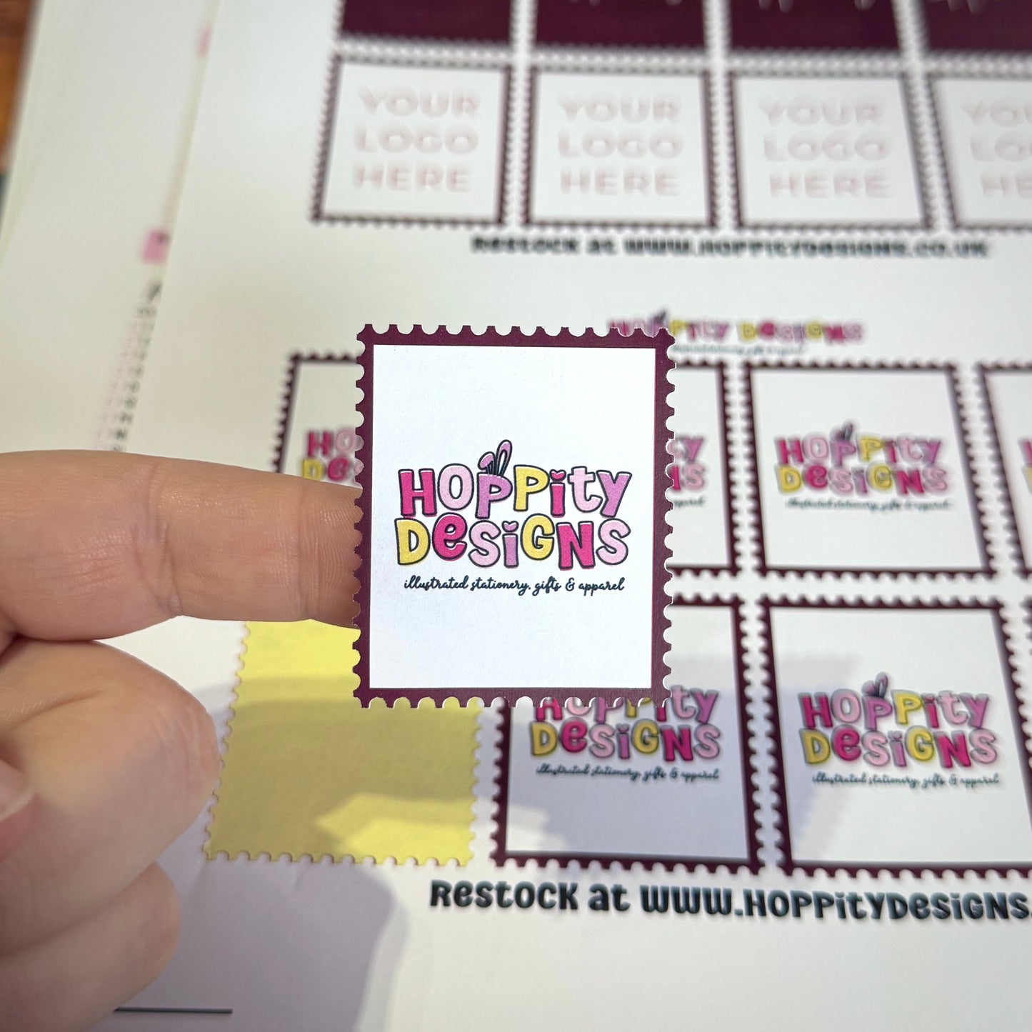 Stamp Shaped Logo Stickers