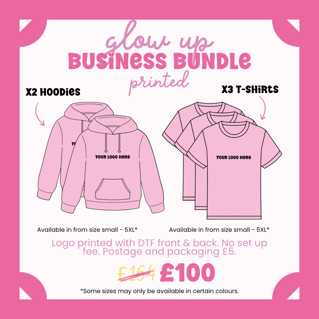Glow up up Printed Branded Clothing Bundle