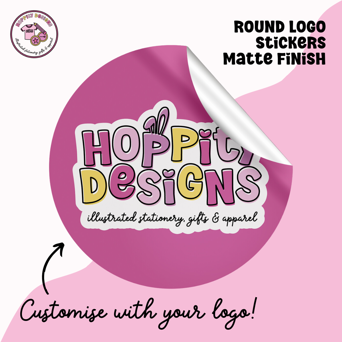 Custom Size Round Logo Stickers