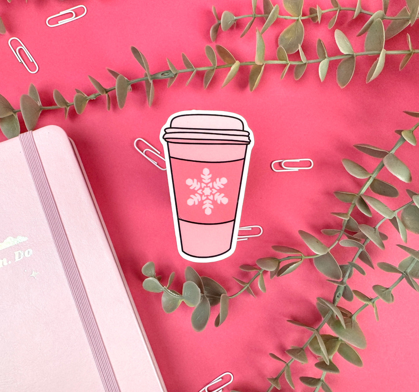 Christmas Takeaway Coffee Cup Die Cut Sticker