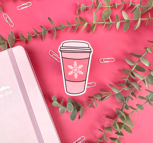 Christmas Takeaway Coffee Cup Die Cut Sticker