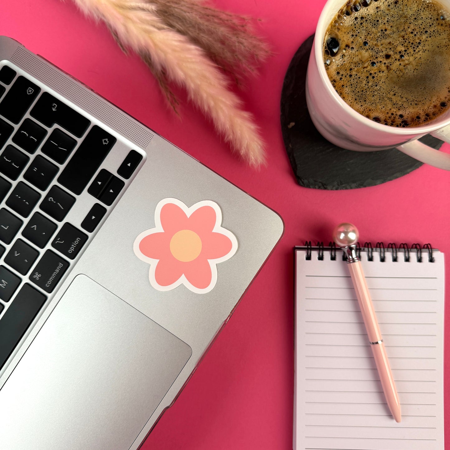 Pink Daisy Die Cut Sticker