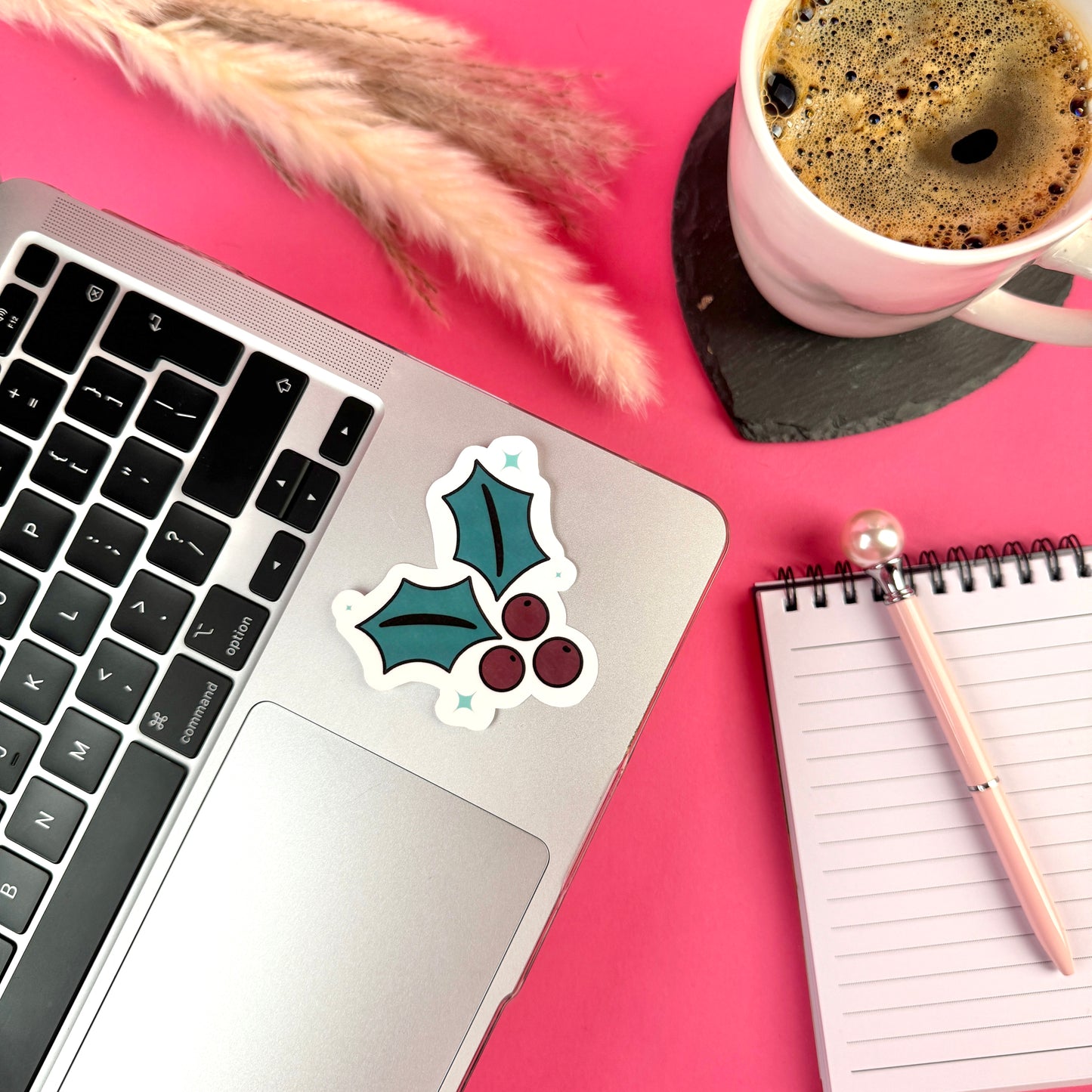 Christmas Holly Die Cut Sticker