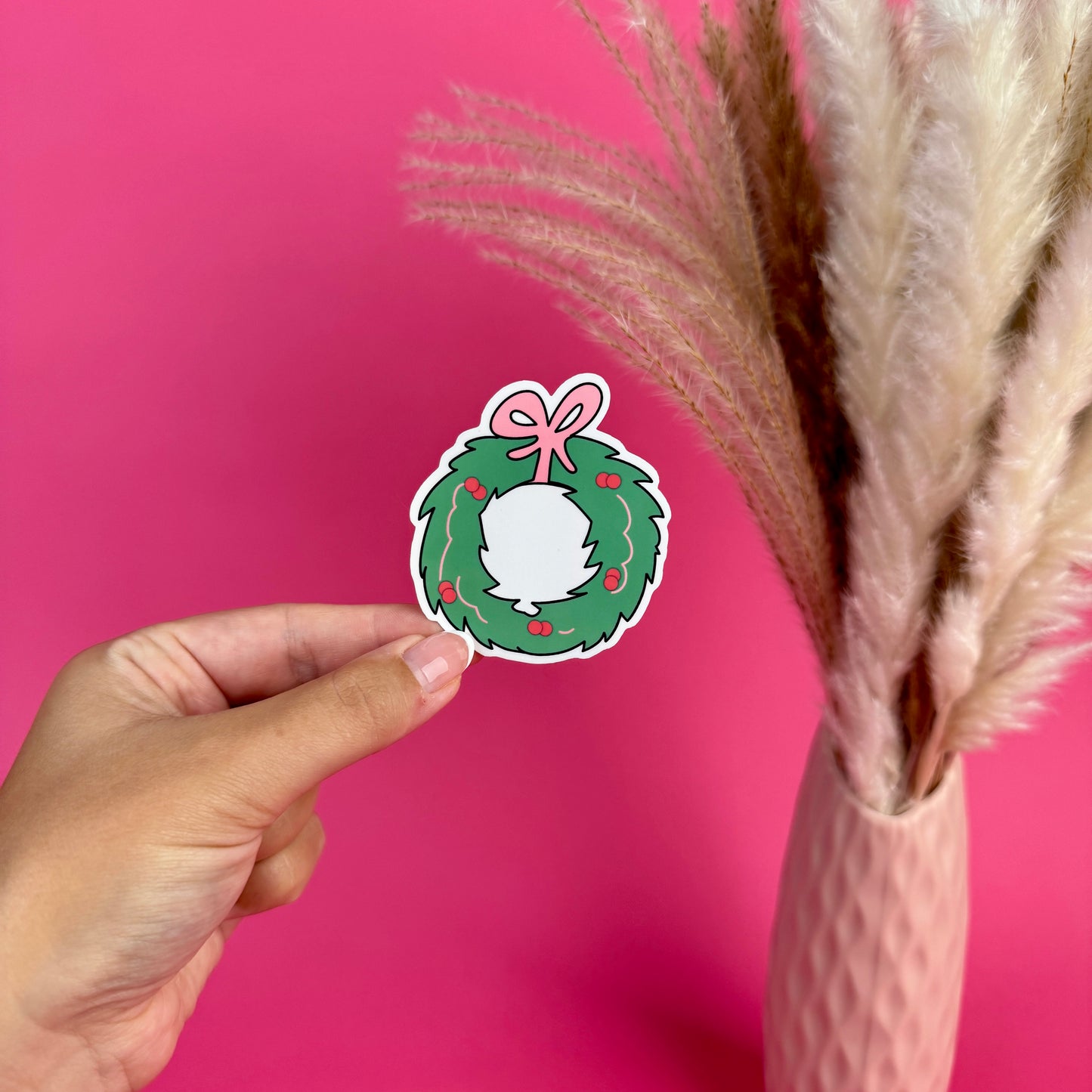 Christmas Wreath Die Cut Sticker