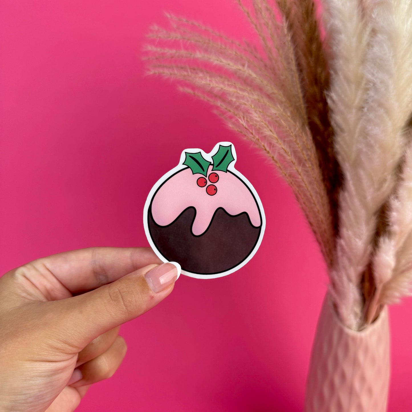 Christmas Pudding Die Cut Sticker