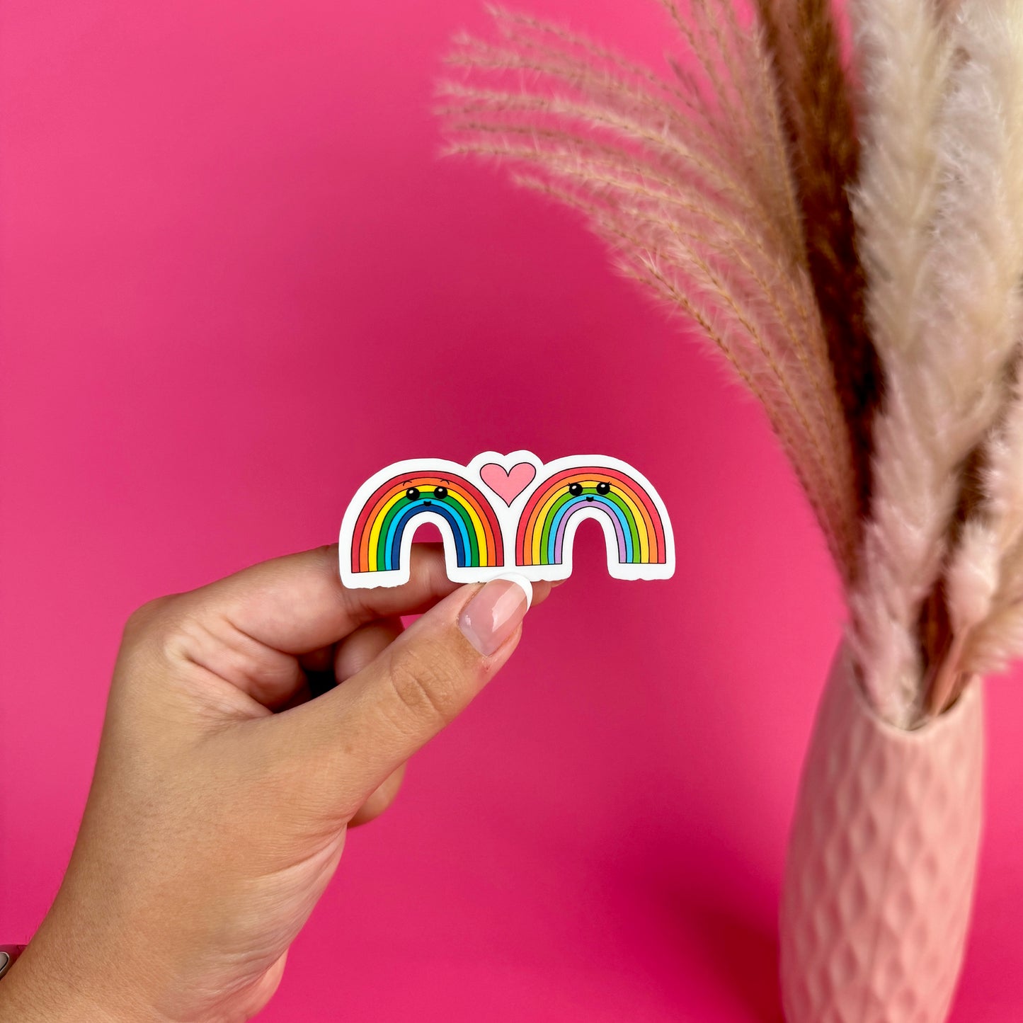 Rainbow Couple Die Cut Sticker