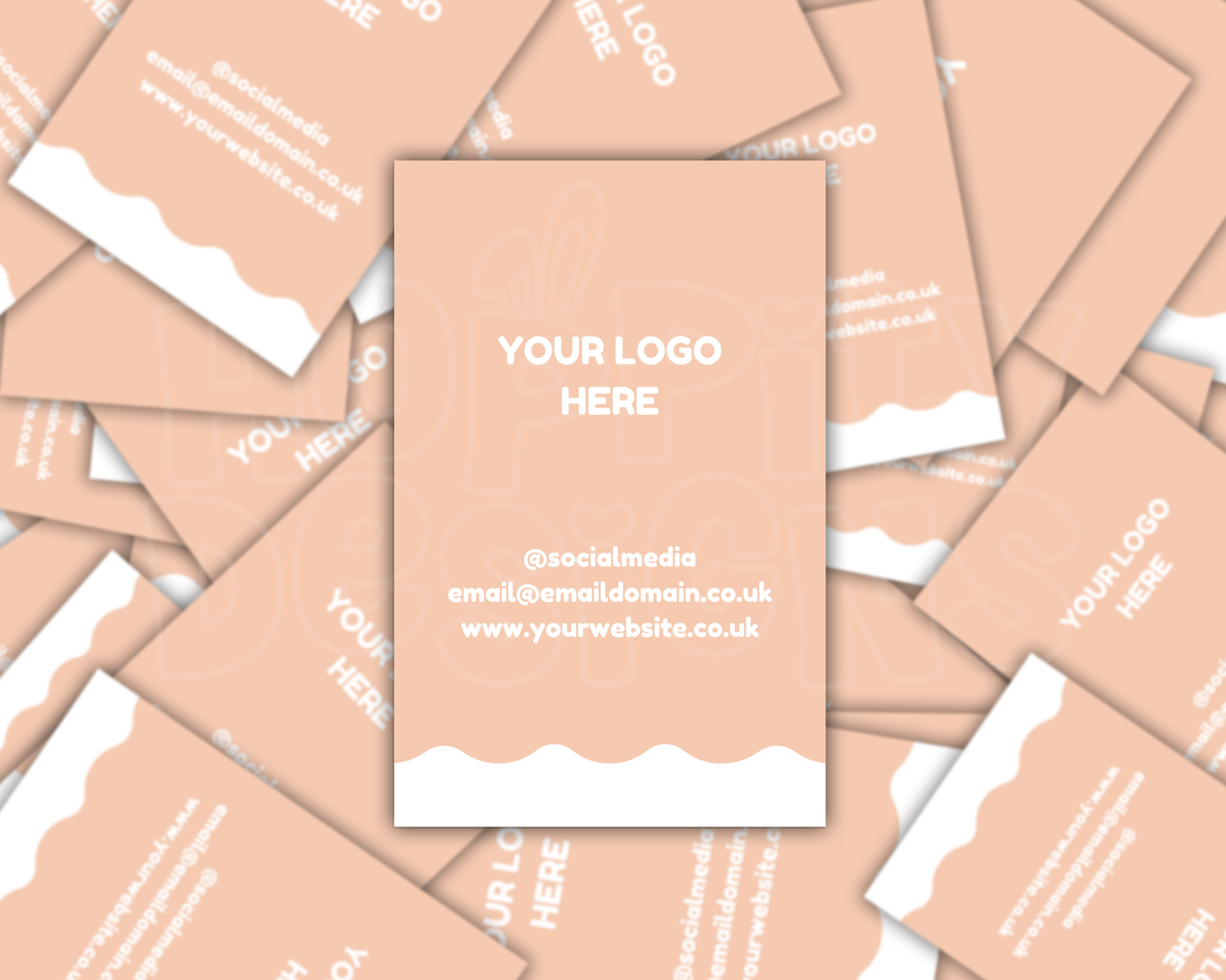 Scalloped Edge Business Cards - Pre Designed