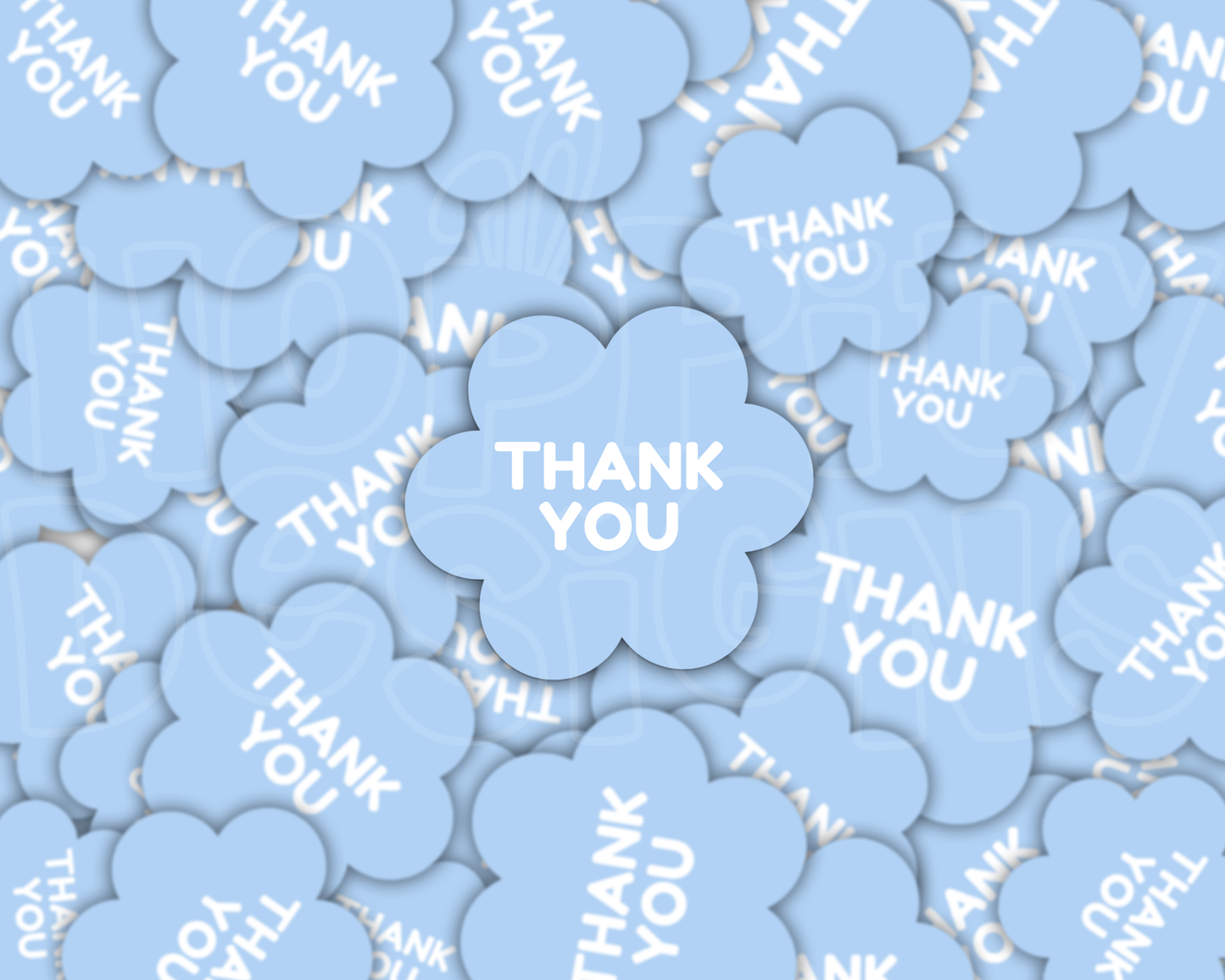 Thank You - Pastel Flower Envelope/Parcel Stickers
