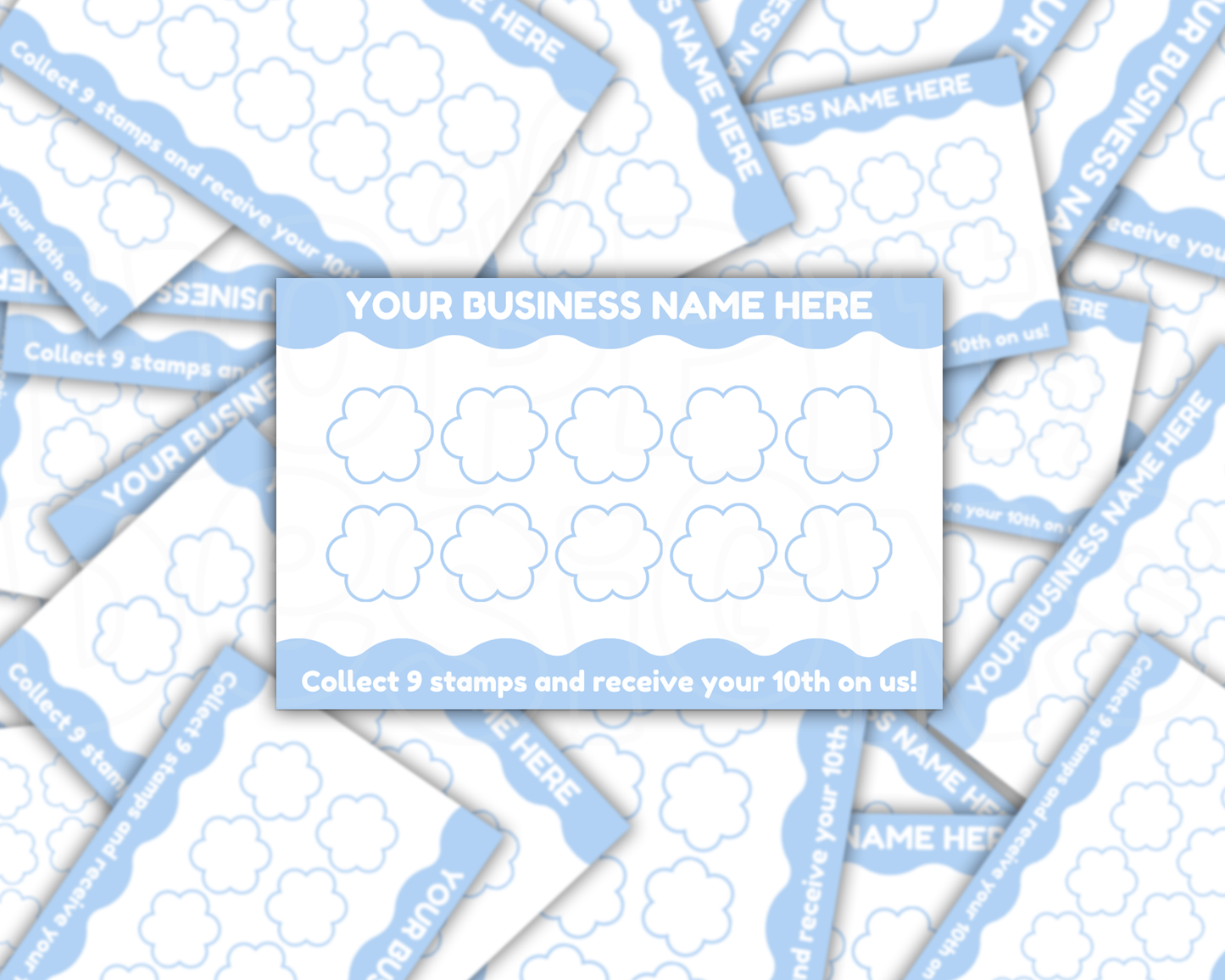 Scalloped Edge Loyalty Cards - Pre Designed