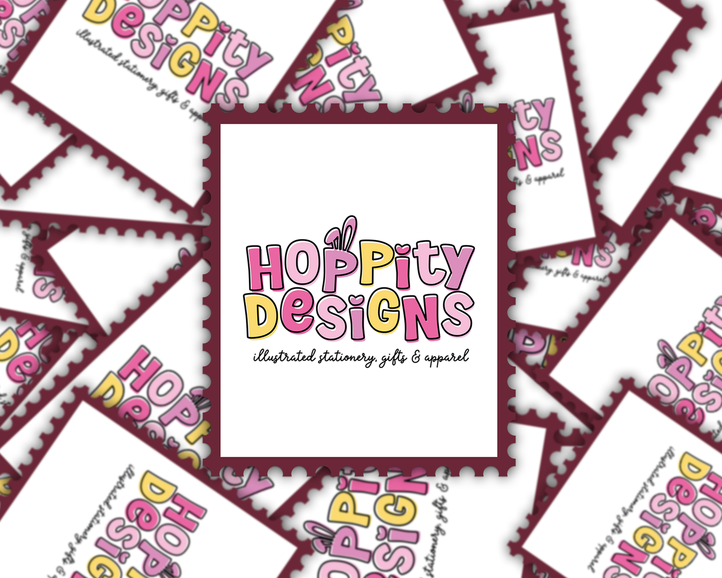 Stamp Shaped Logo Stickers