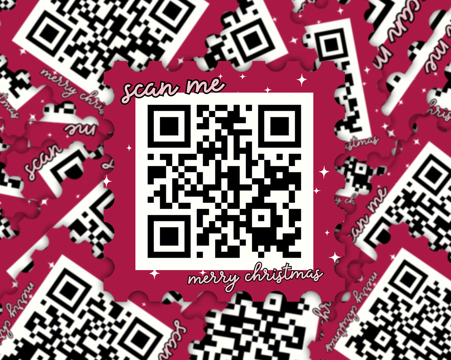 Custom QR Code Christmas Stamp Stickers