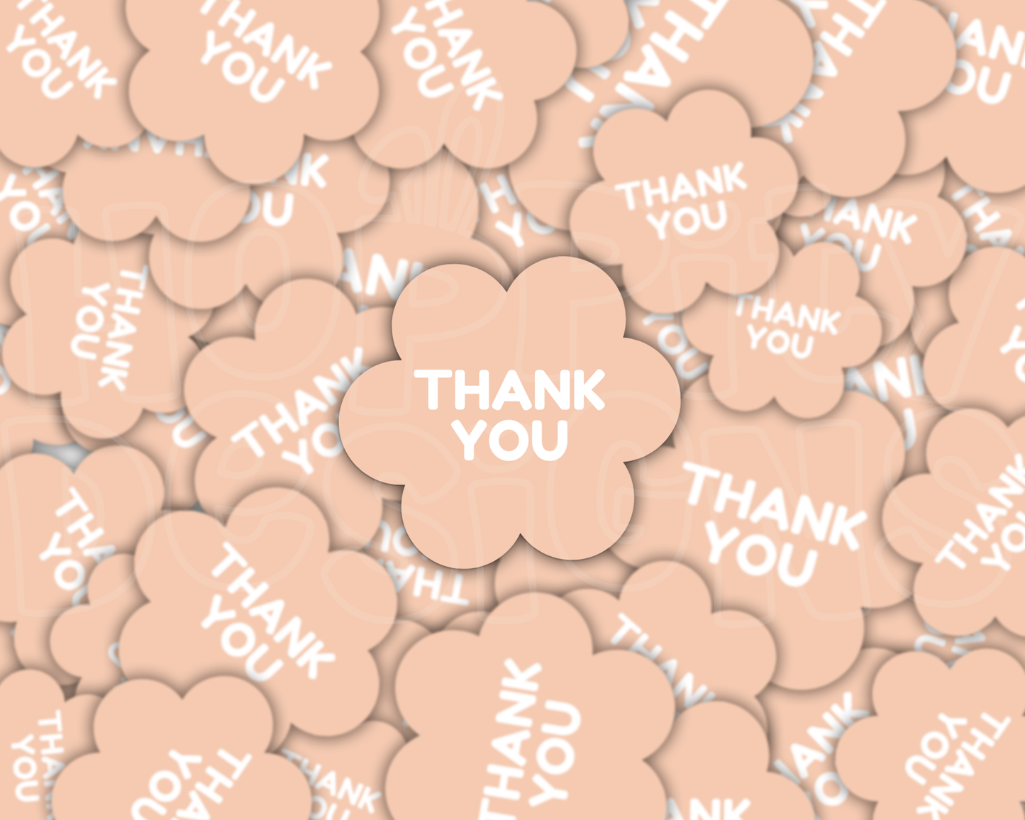 Thank You - Pastel Flower Envelope/Parcel Stickers