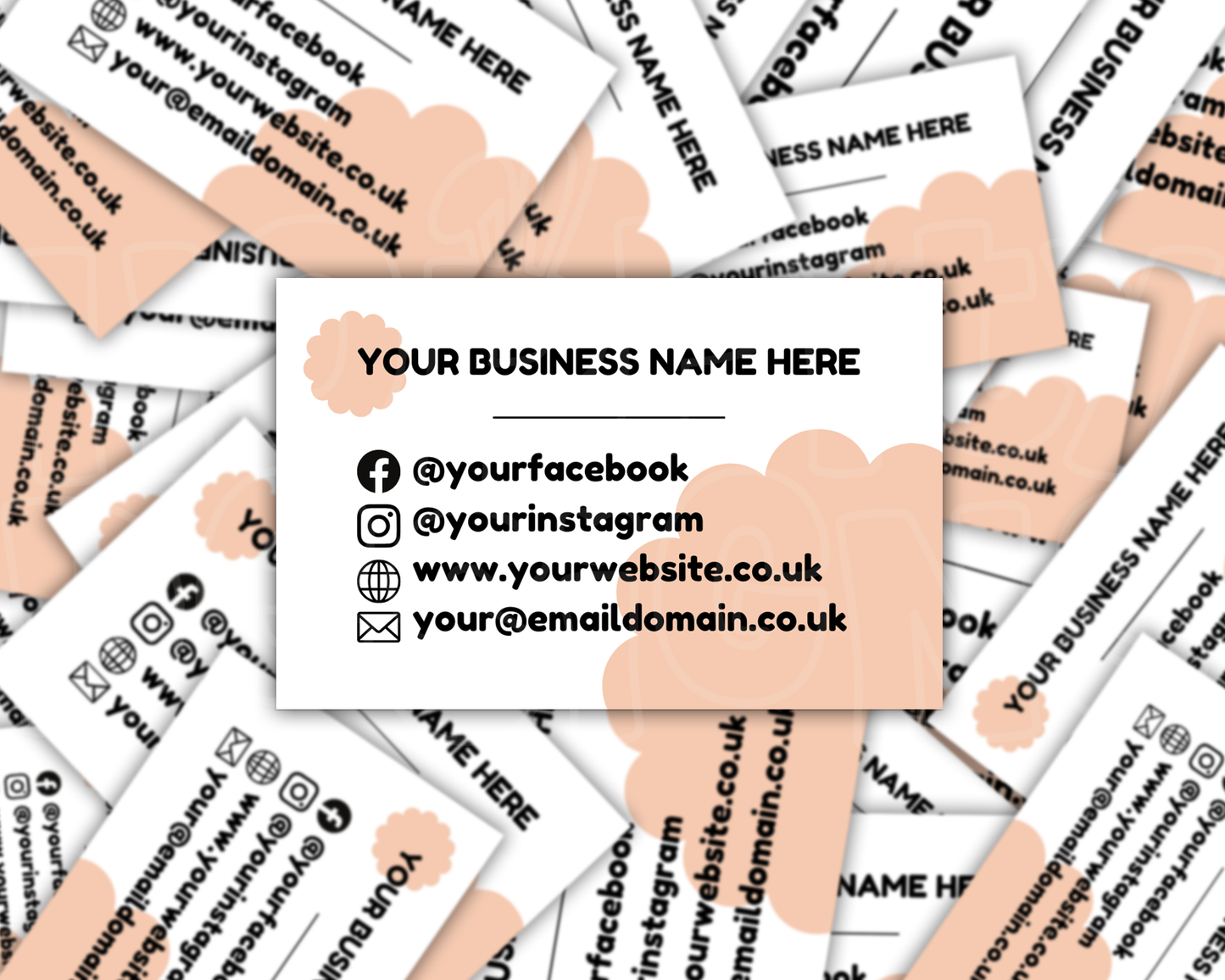 White Business Cards with Pastel Accents - Pre Designed