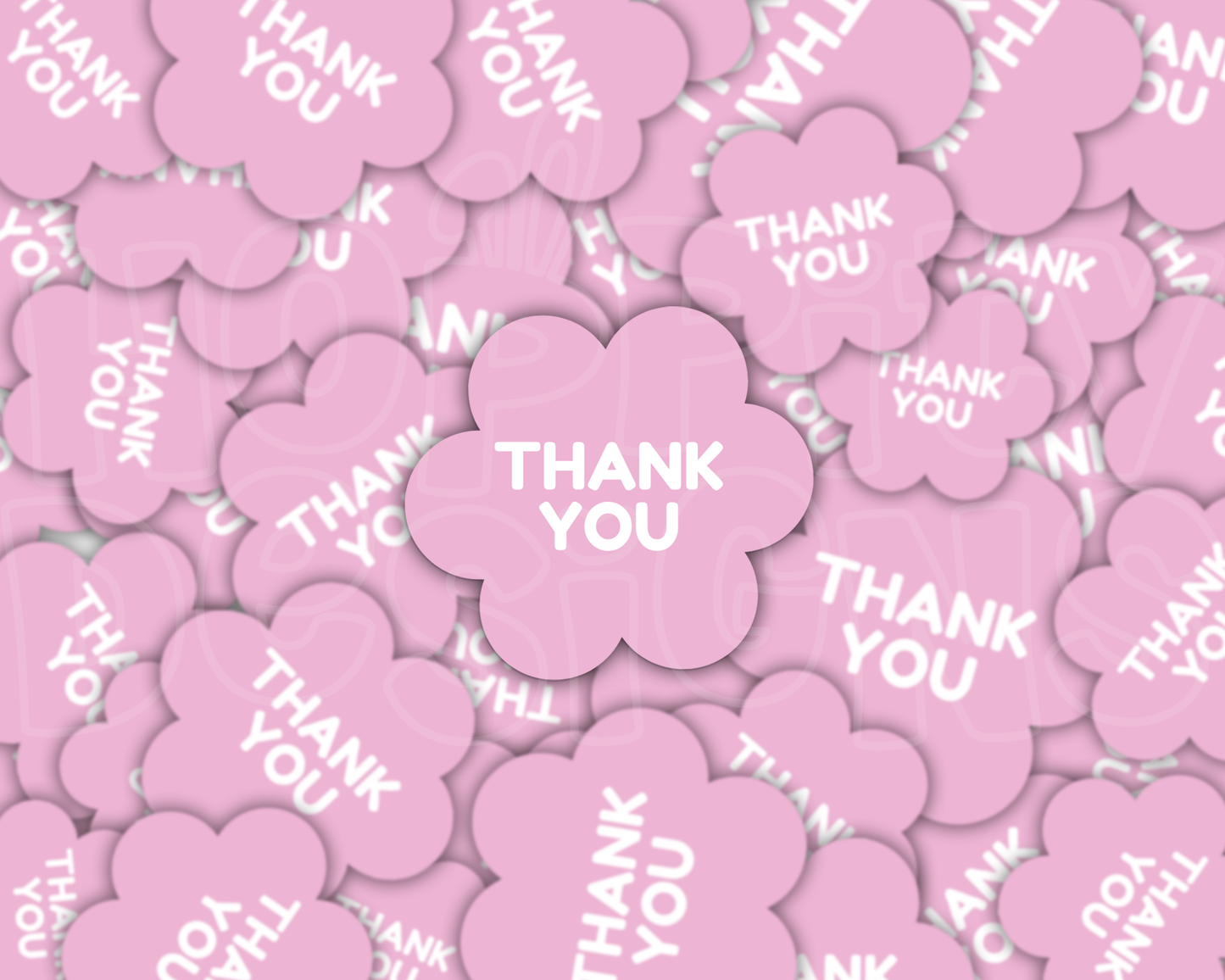 Thank You - Pastel Flower Envelope/Parcel Stickers