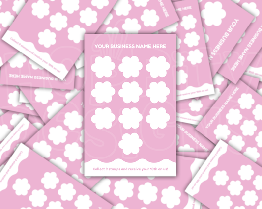 Scalloped Edge Loyalty Cards - Pre Designed Solid Colour